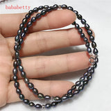 Natural Freshwater Pearl AAA3-4MM Rice Necklace 925 Silver Clasp
