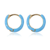 Red Pink Small Ear Circle Earrings For Women Geometric Round Ear Buckle Earrings