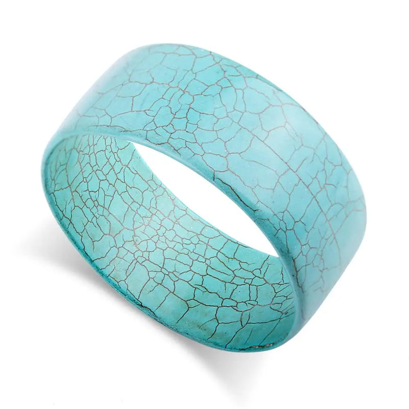 Chunky Turquoise Bangle Bracelet for Women