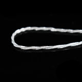925 Silver Twisted Wave Bracelet Delicate Spin Pattern Hand Chain Jewelry