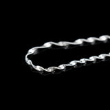 925 Silver Twisted Wave Bracelet Delicate Spin Pattern Hand Chain Jewelry
