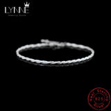 925 Silver Twisted Wave Bracelet Delicate Spin Pattern Hand Chain Jewelry