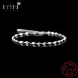 925 Silver Twisted Wave Bracelet Delicate Spin Pattern Hand Chain Jewelry