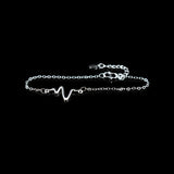 Sterling Silver Waves Bracelet Lightning Pendant for Women
