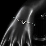 Sterling Silver Waves Bracelet Lightning Pendant for Women