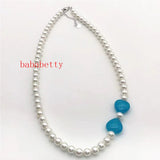 6MM Shell Pearl 14MM Heart Jades Necklace