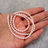 AA Grade 5-6MM Natural Freshwater Pearl Necklace with 925 Sterling Silver Clasp