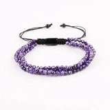 Faceted Gemstone Beads Triple Strand Bracelet, Jewelry Gift