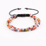 Faceted Gemstone Beads Triple Strand Bracelet, Jewelry Gift