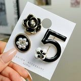 Retro Pearl Crown Brooch Pin Set