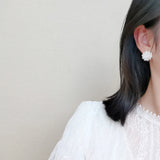 Snowflake Rhinestone Crystal Stud Earrings Wedding Jewelry