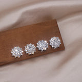 Snowflake Rhinestone Crystal Stud Earrings Wedding Jewelry