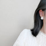 Snowflake Rhinestone Crystal Stud Earrings Wedding Jewelry