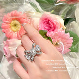 925 Silver Crystal Bowknot Jewelry Set for Women