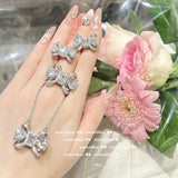 925 Silver Crystal Bowknot Jewelry Set for Women