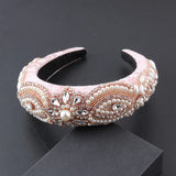 Sponge Baroque Headband Ladies Rhinestone Pearl Hairband