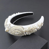 Sponge Baroque Headband Ladies Rhinestone Pearl Hairband