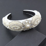 Sponge Baroque Headband Ladies Rhinestone Pearl Hairband