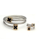 Stainless Steel Open Cuff Bracelets Chain Link Wrap Sporty Men Women Gift