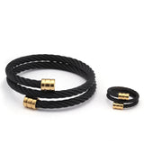 Stainless Steel Open Cuff Bracelets Chain Link Wrap Sporty Men Women Gift