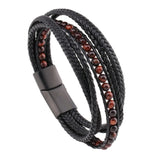 Men's Stainless Steel Magnetic Leather Bracelet