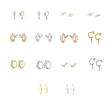 Crystal Zirconia Butterfly Hoop Earrings Tiny Pendant Water Drop Earrings