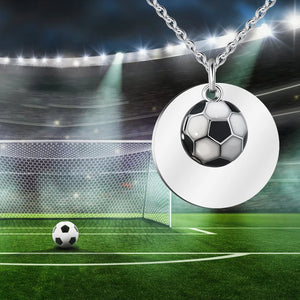 Stainless Steel Football Pendant Necklace for Men's Name Jewelry