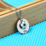 Stainless Steel Football Pendant Necklace for Men's Name Jewelry