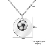 Stainless Steel Football Pendant Necklace for Men's Name Jewelry
