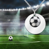 Stainless Steel Football Pendant Necklace for Men's Name Jewelry