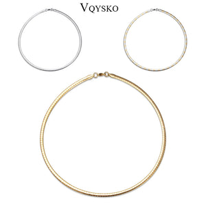 Gold-Color Chunky Collar Choker Necklace For Women
