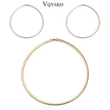 Gold-Color Chunky Collar Choker Necklace For Women