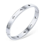 Hollow Star Charm Bangles Stainless Steel for Wedding Party