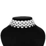 Golden Matte Statement Collar Lady Choker Neck Necklace