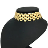 Golden Matte Statement Collar Lady Choker Neck Necklace