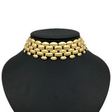 Golden Matte Statement Collar Lady Choker Neck Necklace