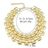 Golden Matte Statement Collar Lady Choker Neck Necklace