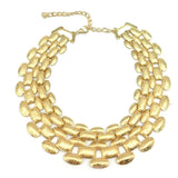 Golden Matte Statement Collar Lady Choker Neck Necklace