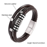 Stainless Steel Leather Bracelet Friendship Buddha Bracelet for Men
