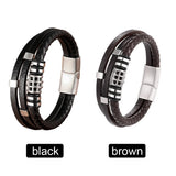 Stainless Steel Leather Bracelet Friendship Buddha Bracelet for Men