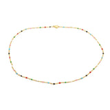 Enamel Link Cable Chain Necklace Stainless Steel Multicolor Jewelry 60-50cm