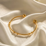 Stainless Steel Open Bracelet for Women Girls 18K Cuff Bangle