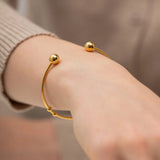 Stainless Steel Open Bracelet for Women Girls 18K Cuff Bangle