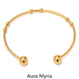 Stainless Steel Open Bracelet for Women Girls 18K Cuff Bangle