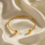 Stainless Steel Open Bracelet for Women Girls 18K Cuff Bangle