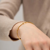 Stainless Steel Open Bracelet for Women Girls 18K Cuff Bangle