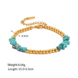 Pink Stone Chips Beaded Bracelet for Women