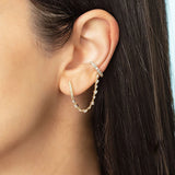 Zircon Circle Chain Earrings For Women Cartilage Hoop Jewelry