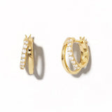 Zircon Circle Chain Earrings For Women Cartilage Hoop Jewelry