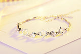 Purple/White Crystal Star Bracelet&Bangle 925 Sterling Plata Jewelry